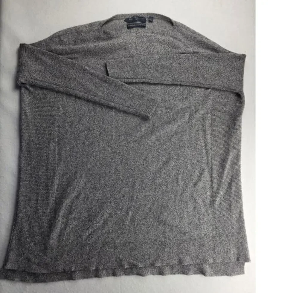 Brown Allan Gray Merino Wool Cashmere Scoop Neck Sweater Size Small